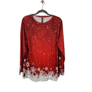 NWT NORACORA Holiday Christmas Pullover Shirt in Red‎ - Size Medium